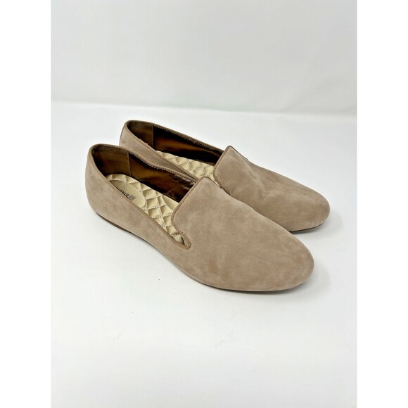 Birdies Starling Flat Slip On Comfort Shoes Loafer Size 10 Latte Suede Leather - Picture 8 of 9